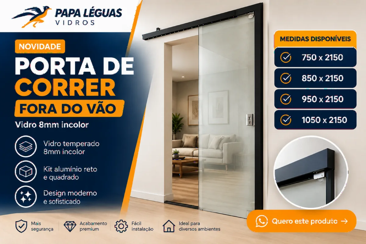 Porta de correr fora do vão